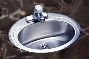 stainless steel oval lavatory sink