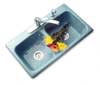 colored double bowl drop in kitchen sinks