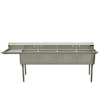 single drainboard four bowl commercial kitchen sinks