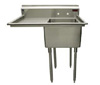 single bowl drain board commercial kitchen sinks