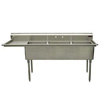 triple bowl single drainboard commercial kitchen sinks