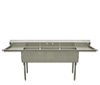 triple bowl dual drianboard commercial kitchen sinks