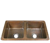 copper double bowl kitchen sinks