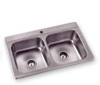 1 faucet hole double bowl stainless steel drop in kitchen sinks