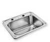 2 faucet hole single bowl drop in stainless steel kitchen sink