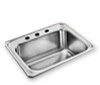 3 faucet hole single bowl drop in stainless steel kitchen sink
