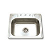 4 faucet hole single bowl drop in stainless steel kitchen sink