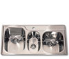 1 faucet hole triple bowl stainless steel drop in kitchen sink