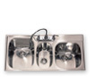 3 faucet hole triple bowl stainless steel drop in kitchen sink