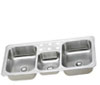 6 faucet hole triple bowl stainless steel drop in kitchen sink