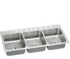 8 faucet hole triple bowl stainless steel drop in kitchen sink