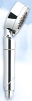 image of the Sprite Contemporary Cascading Shower Handle filtering hand shower, shown in chrome