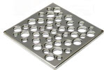 Photo of the Bubbles square stainless steel drain cover