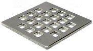Photo of the Classic square stainless steel drain cover