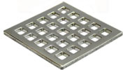 Photo of the Mission square stainless steel drain cover