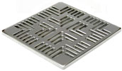 Photo of the Navajo square stainless steel drain cover