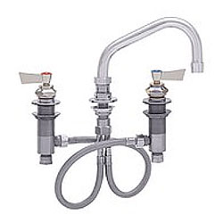 Widespread Deck Mount Faucet w/ Gooseneck Spout by Fisher Fisher widespread deck mount commercial faucet