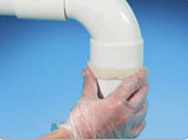 example of white colored steel reinforced epoxy in use
