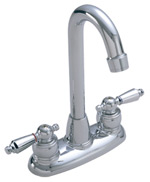 Symmetrix two handle bar faucet, shown in chrome