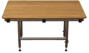 rectangular teak transfer shower bench