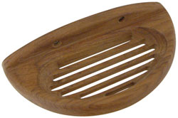 example of a wall mounted oval teak soap dish