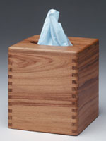 image of plantation teak tissue box holder