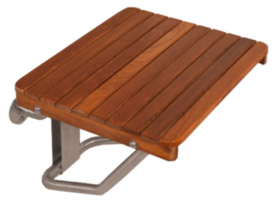 example of a compact folding wall mounted shower seat