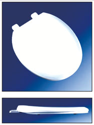 Elongated toilet seat for some Vortens toilets, shown in white
