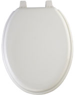 Elongated toilet seat for some Vortens toilets, shown in white