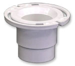 PVC toilet flange with adjustable threaded bushing