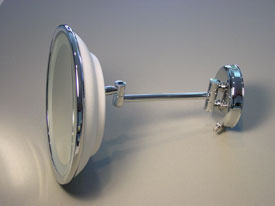 single swing arm wall mount LED lighted mirror #PM12SLC-LED