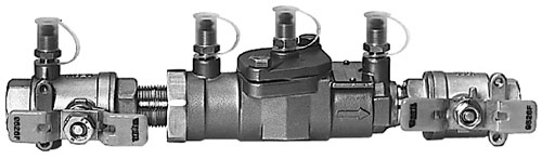 picture of the stainless steel Watts double check backflow preventer series 007