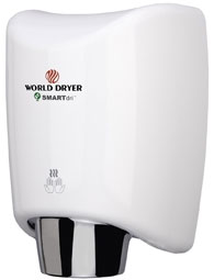 Example of the SmartDri commercial hand dryer, shown in white