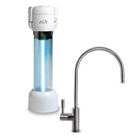 Example of the chrome Moorea faucet with 100 series filter