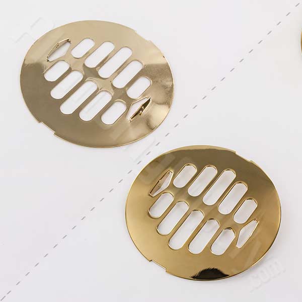 4-1/4 in. Round Snap-In Polished Brass Shower Drain Cover