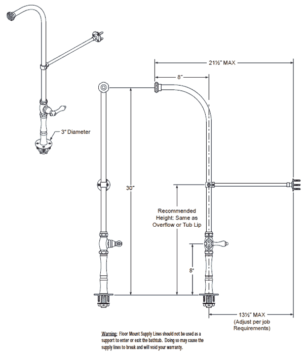 ... View faucet dimension specifications · View supply riser installation specifications ...