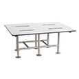 Bench-style bariatric tub/shower seat