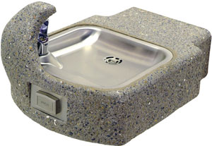concrete wall mount handicap friendly drinking fountain