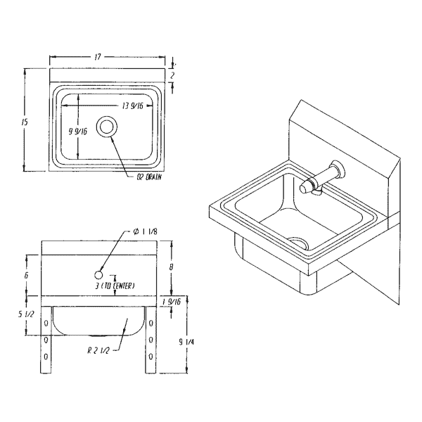 Aero Mfg Stainless Steel Hand Wash Sinks