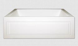 One sided tub apron with removable panel example