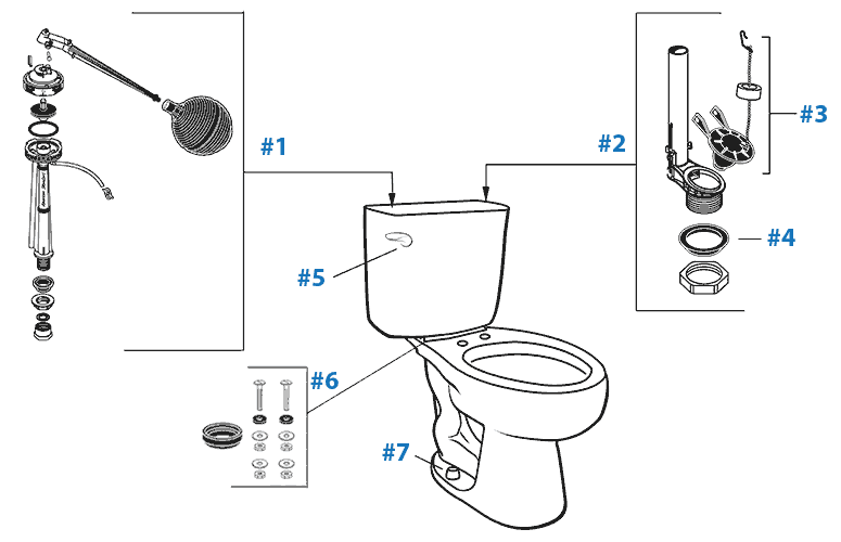 American Standard Toilet Repair Parts For Ravenna Series, 52% OFF