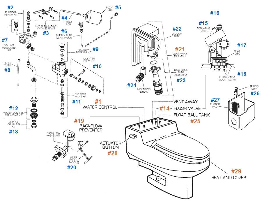 American Standard Urinal Parts Diagram