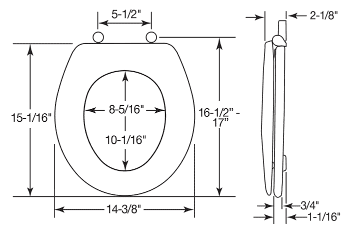 Toilet Seats For American Standard - including Roma, Carlysle, Norwall