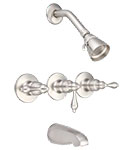 Banner tub shower system with lever handles
