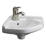 Corner wall hung sink