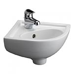 Corner wall hung sink