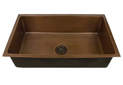 Rocio large single bowl smooth copper kitchen sink