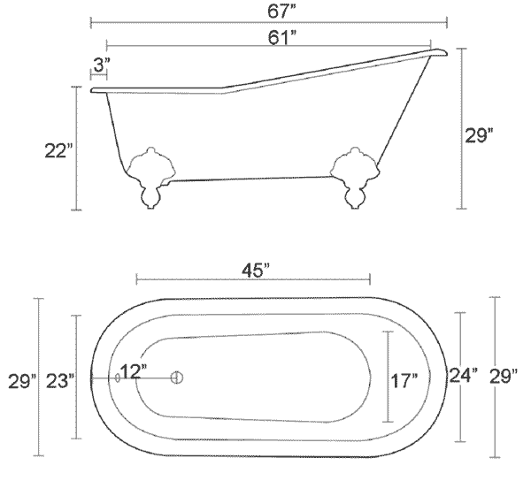 Icarus 67″ Cast Iron Slipper Tub Kit – Oil Rubbed Bronze Accessories —  Barclay Products Limited