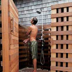 Outdoor wall mounted shower