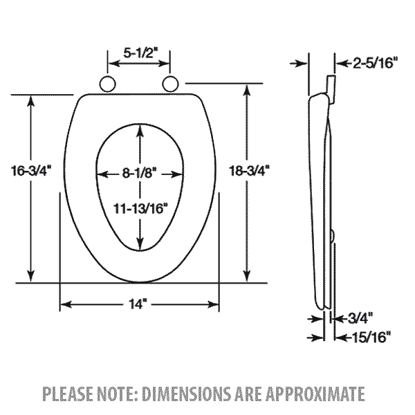 Bemis #1200SLOWT extended / elongated front toilet seats